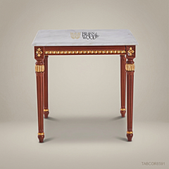Louis XVI Salon Corner Table with Marble Top & Gilt Wood Carvings 01