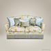 3-Seat Victorian Floral Salon Sofa with Fringe Skirt