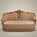 Louis XV 2-Seat Salon Sofa with Gilded Frame & Damask Upholstery