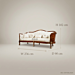 Louis XV 3-Seat Salon Sofa with Gilt Wood & Damask Upholstery