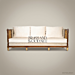 2-Seat Neoclassical Salon Sofa with Gilt Lattice Panels