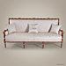 5-Seat Louis XVI Gilded Hardwood Salon Sofa – Ivory Damask