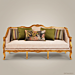 2-Seat Louis XV Gilded Salon Sofa – Gold Leaf Frame & Velvet