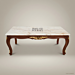 Louis XV Coffee Table | Carved Walnut & Marble Top with Gold Leaf Brass Accents