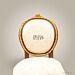 Louis XV Solid Wood Medallion Dining Chair with Gold Leaf Carved Frame & Ivory Fabric (Without Arms)
