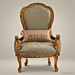 Louis XV Salon Armchair with Gilded Frame & Floral Brocade Upholstery