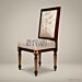 Louis XVI Dining Chair with Floral Damask & Gold Leaf Detail (Without Arms)