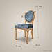 Louis XVI Gold-Leaf Solid Wood Dining Chair with Blue Velvet Upholstery (Without Arms)