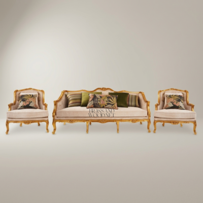 Rococo Gilt Carved Velvet Salon Suite 01