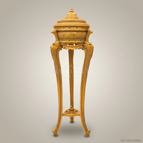 Louis XV Rococo Gilded Jardinière Pedestal Stand — Lidded Urn on Cabriole Tripod