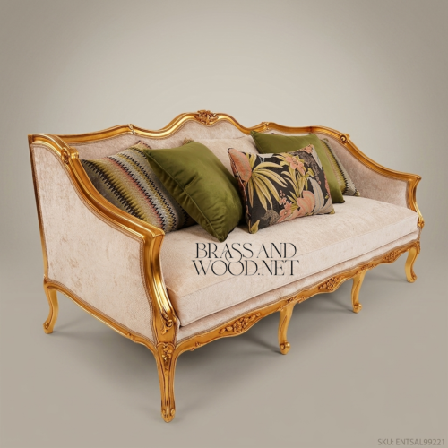 Rococo Gilt Carved Velvet Salon Suite 01