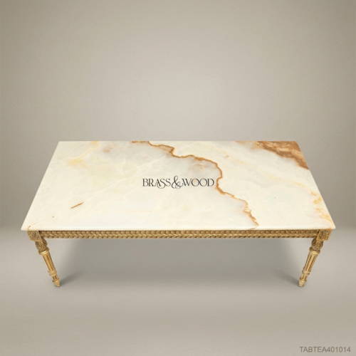 Louis XV Gilded Wood Salon Coffee Table by Brass & Wood
