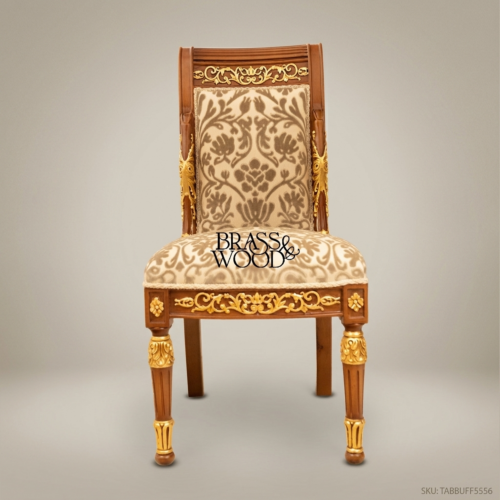 كرسي طعام إمبراطوري مذهب من Brass & Wood