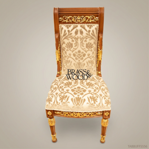كرسي طعام إمبراطوري مذهب من Brass & Wood