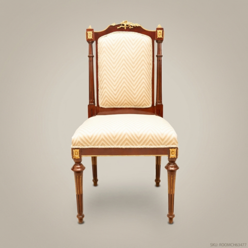 Empire Gilt Dining Suite with Round Table & Upholstered Chairs 01