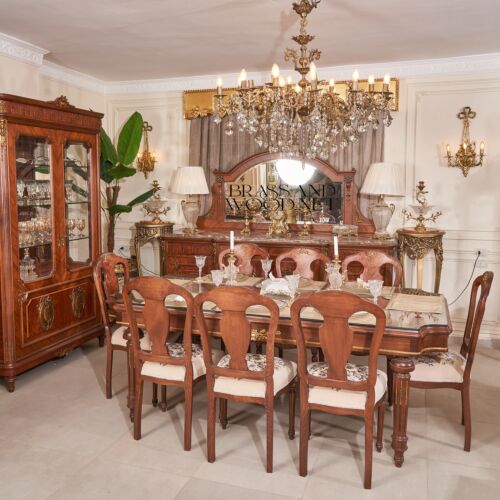 Empire Gilt Dining Suite with Vitrine & Buffet 01