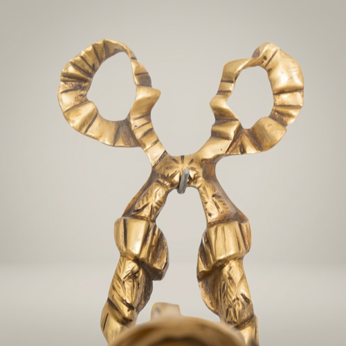 أبليك جداري نيوكلاسيكي 5 ذراع من النحاس بزخرفة الشريط والشعلة - Antique Gold