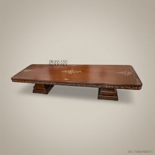 Marquetry Inlay Mahogany Dining Table