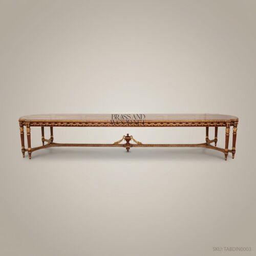 Brass & Wood Louis XVI Grand Dining Table
