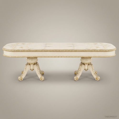 طاولة طعام Brass & Wood الفاخرة الكبرى