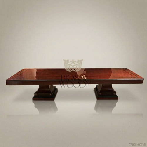 طاولة طعام امبراطورية بقاعدتين من Brass & Wood