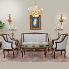 Louis XV Gilded Salon Suite — Carved Wood & Gilt-Bronze Complete Set