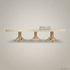 طقم غرفة طعام Brass & Wood الكلاسيكي المنحوت